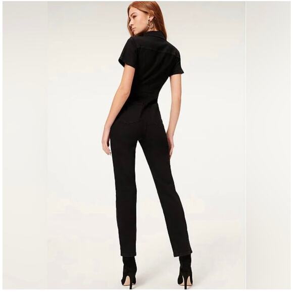 GOOD AMERICAN SHORT SLEEVE
STRETCH DENIM WOMEN JUMPSUIT XS - Picture 3 of 6